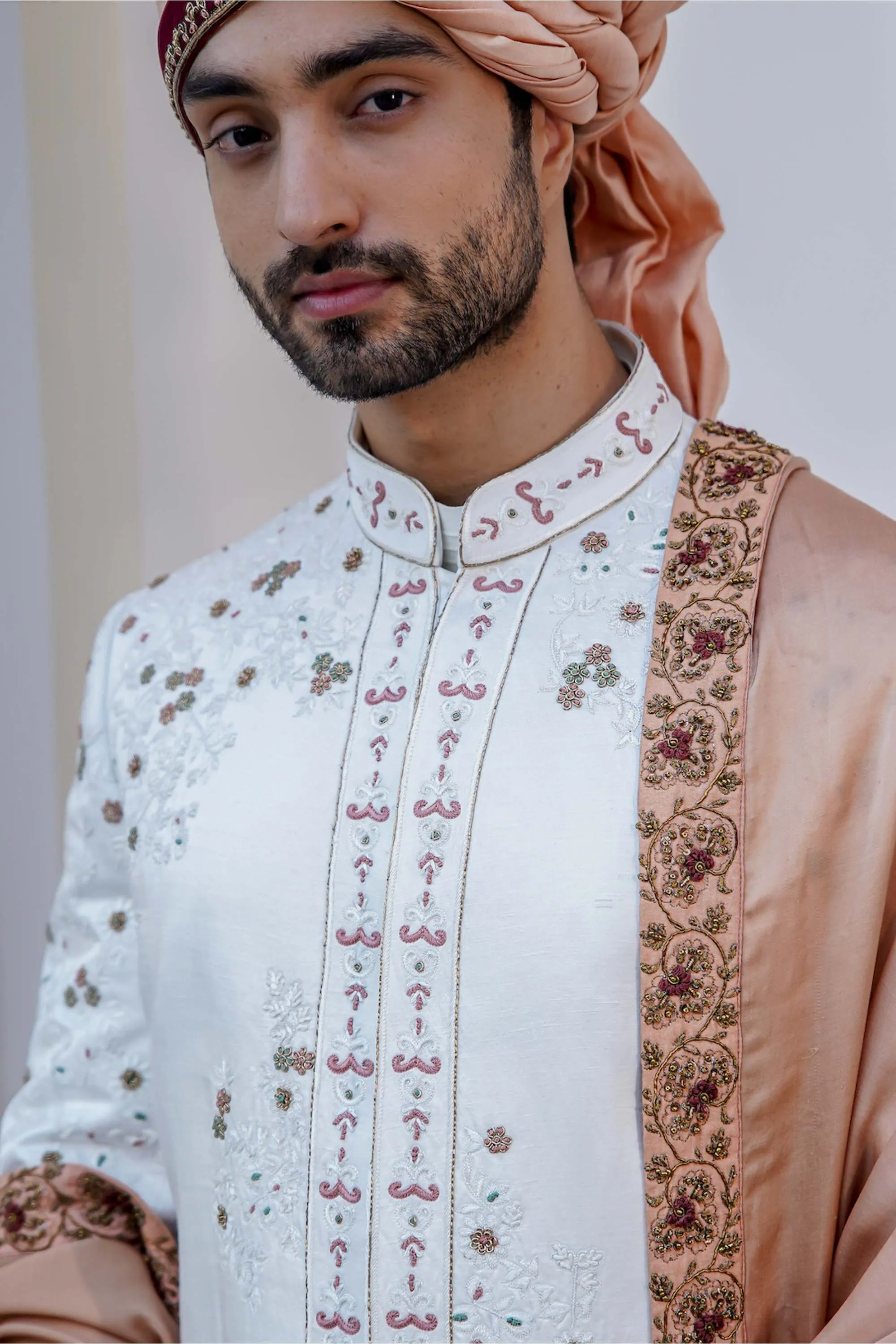 Classic White Sherwani Set
