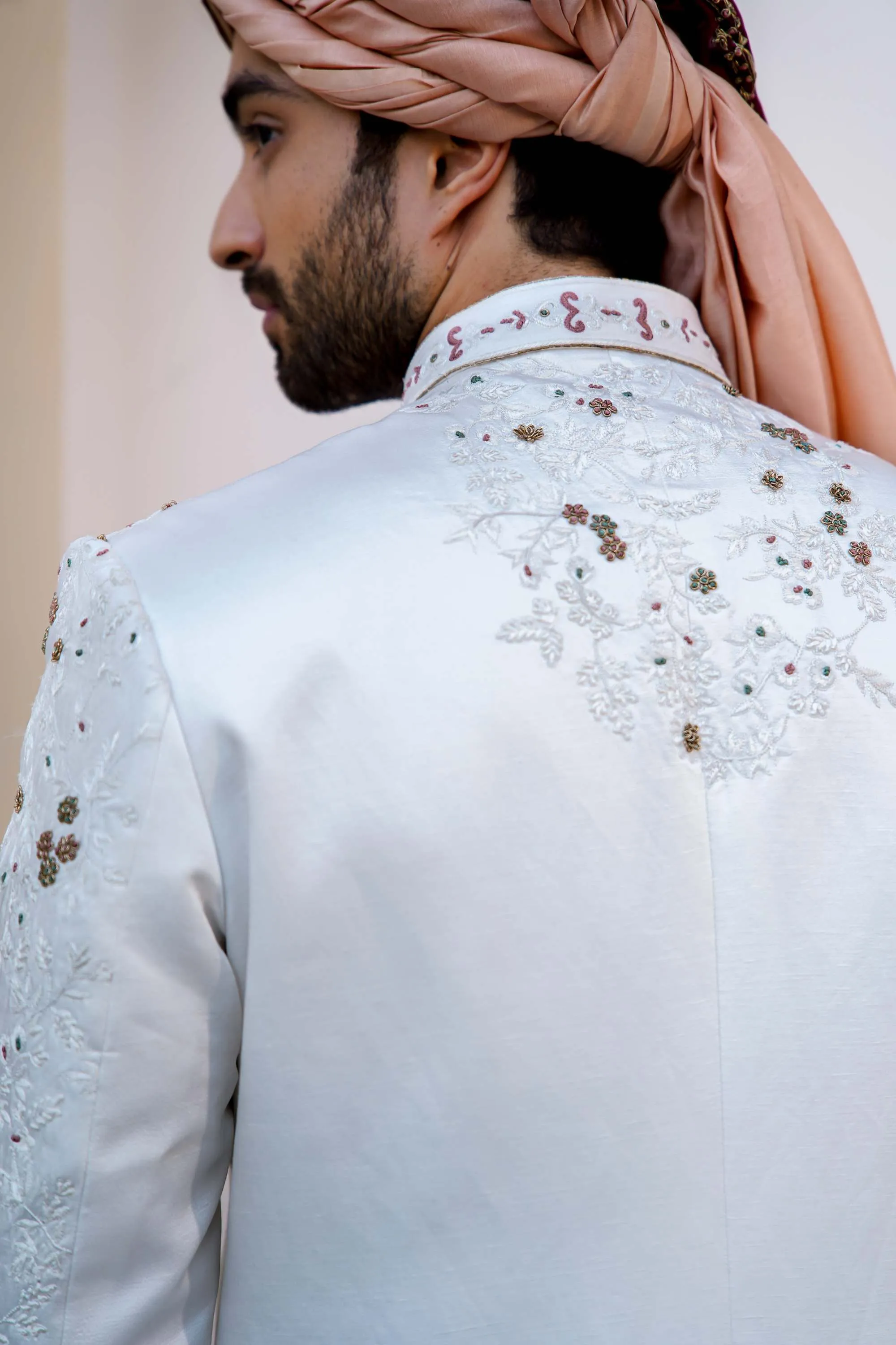 Classic White Sherwani Set