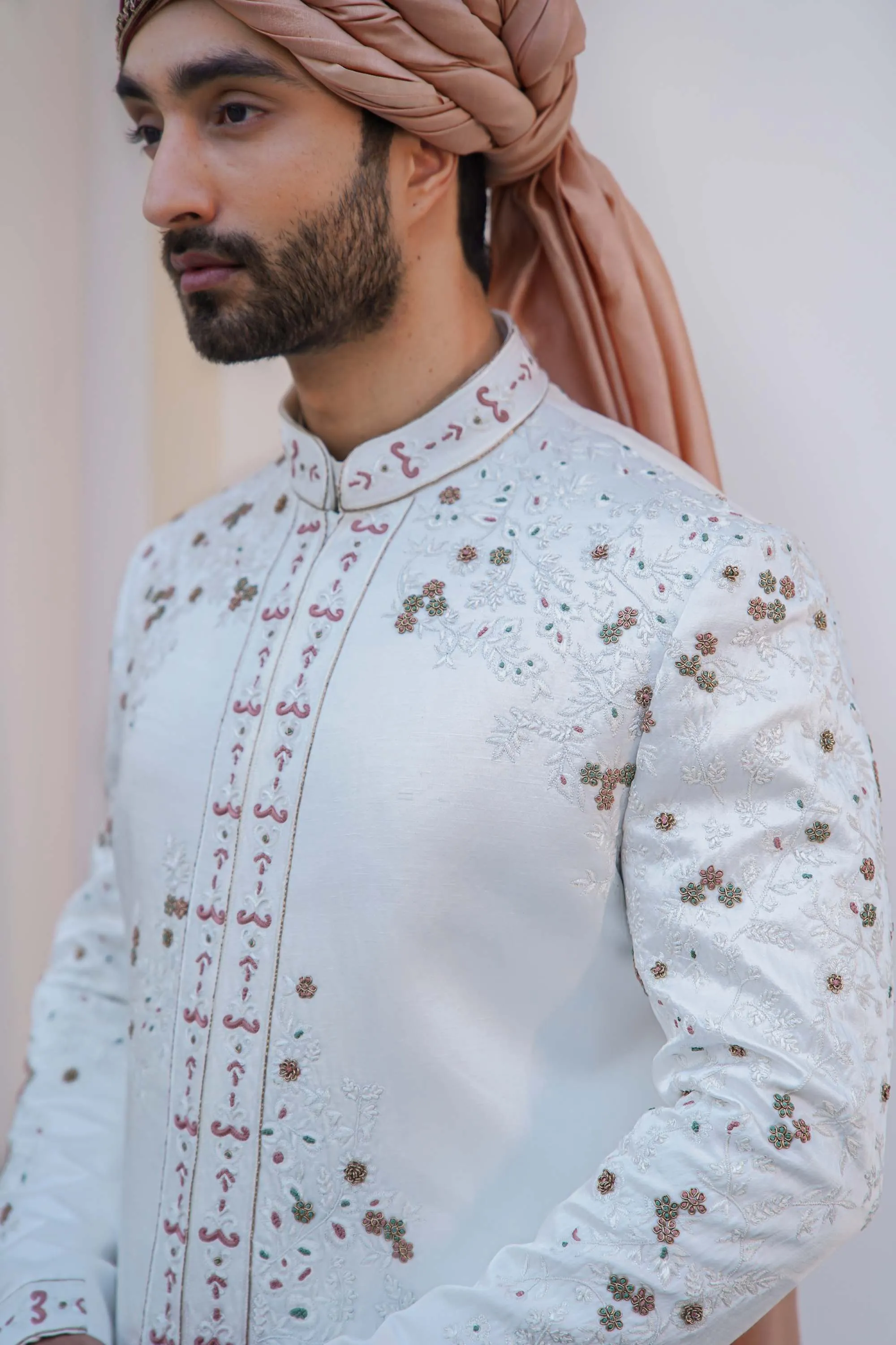 Classic White Sherwani Set