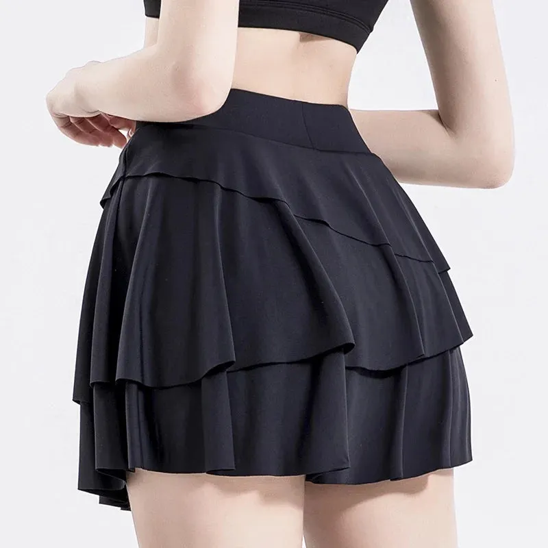 Cloud Hide Safe Tennis Skirts - XS-XXL Pleated Pantskirt with Pocket, High Waist Skort for Women in Gym, Golf, Running, Fitness