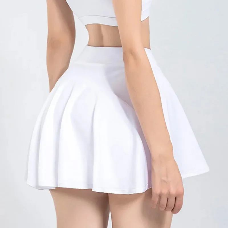 Cloud Hide Safe Tennis Skirts - XS-XXL Pleated Pantskirt with Pocket, High Waist Skort for Women in Gym, Golf, Running, Fitness