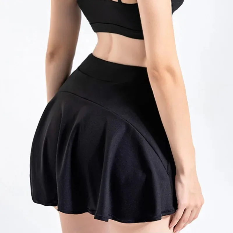 Cloud Hide Safe Tennis Skirts - XS-XXL Pleated Pantskirt with Pocket, High Waist Skort for Women in Gym, Golf, Running, Fitness