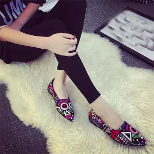 Colorful Tidal Lazy Slip on Shoes For Women. Shallow Flat Bottom