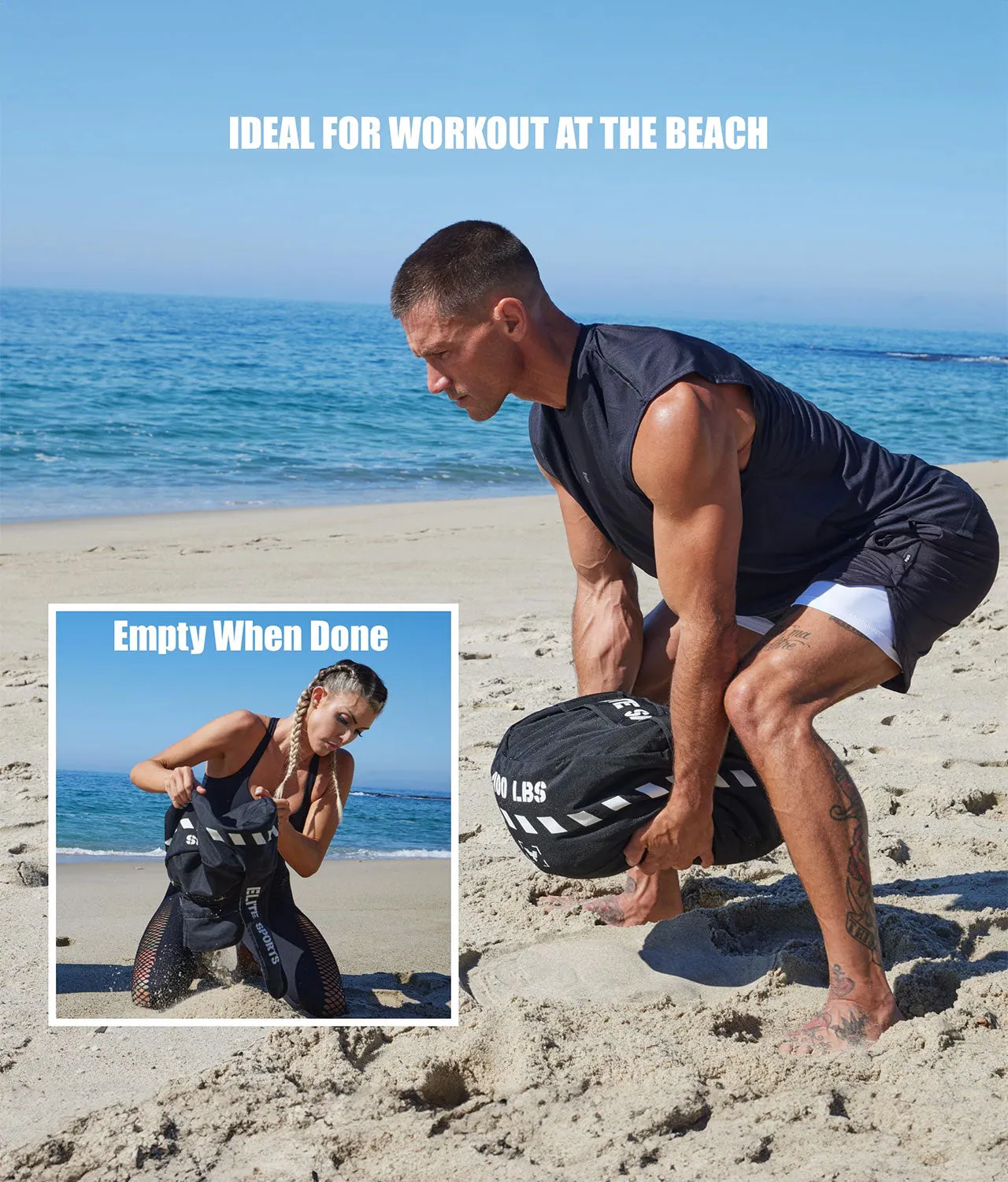 Core Black Round Sand Bag 120 lbs