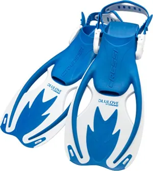 Cressi Kid's Rocks Adjustable Premium Children Fins, Blue/White, S/M-1/2 Y