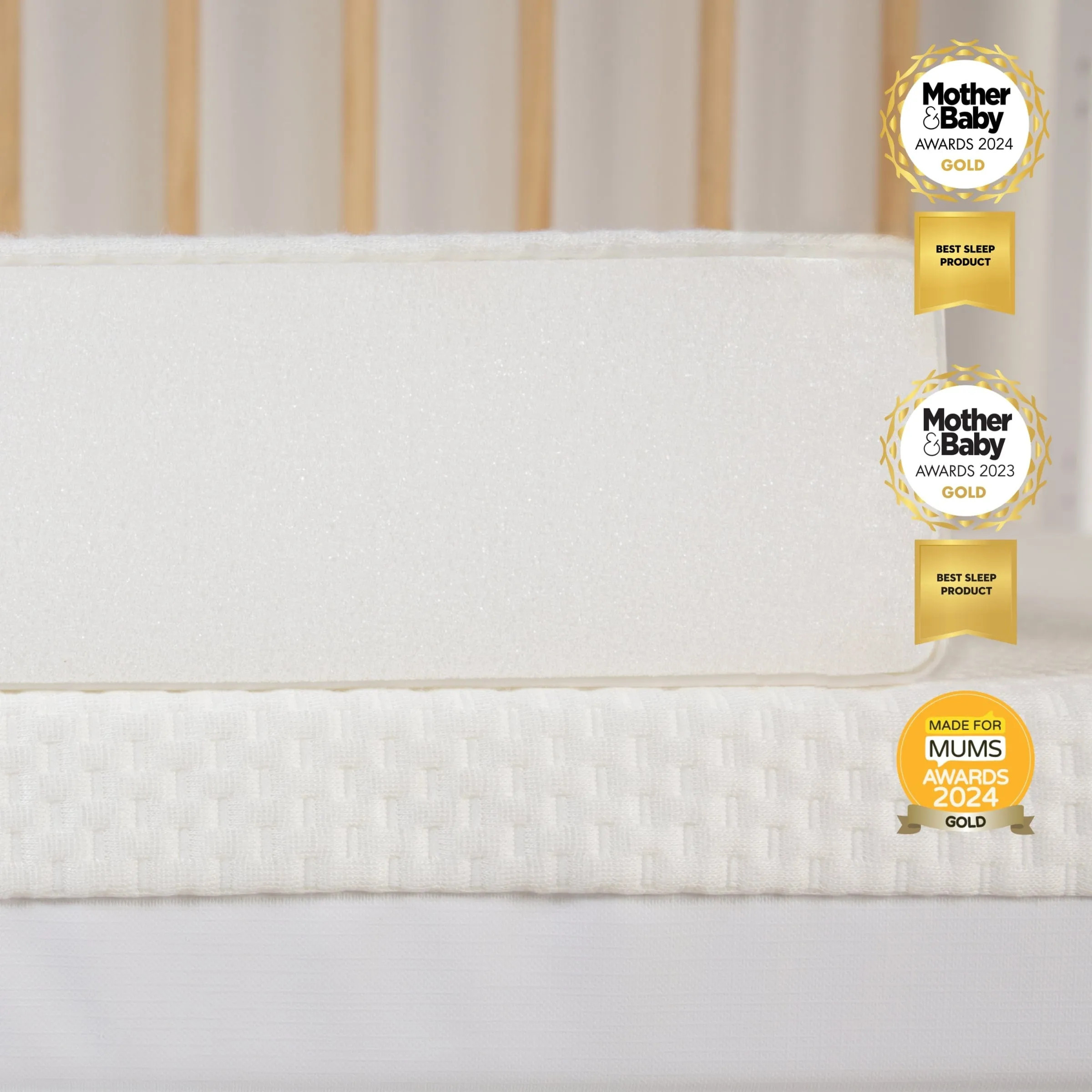 CuddleCo Lullaby Hypo-Allergenic Bamboo Foam Cot Mattress 120 x 60cm