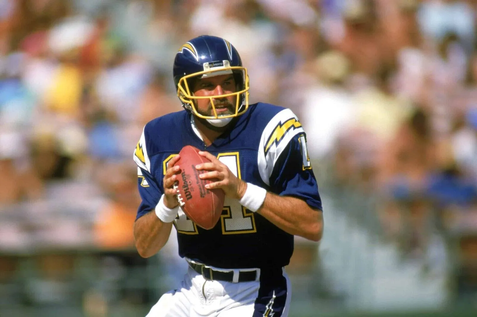 Dan Fouts Signed NFL Football (Schwartz COA) San Diego Chargers All Pro Q.B.