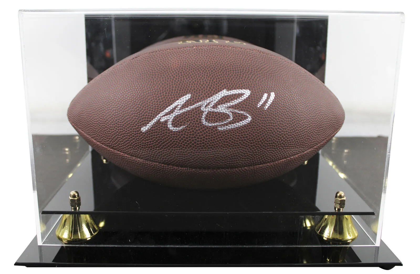 Eagles A.J. Brown Signed Wilson Super Grip Football W/ Case BAS Witnessed