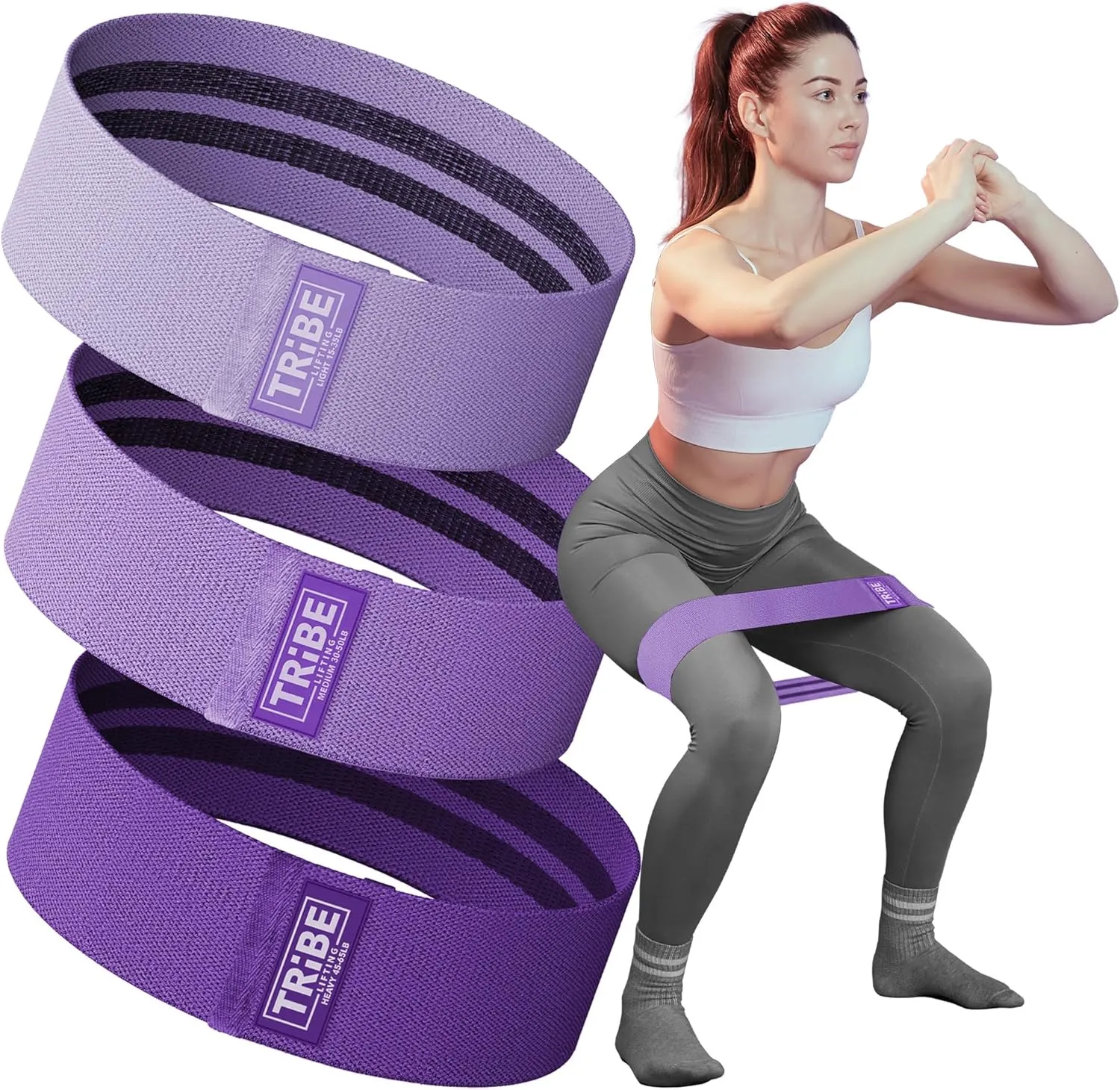 Elastic Fabric Resistance Bands for Legs - Workout