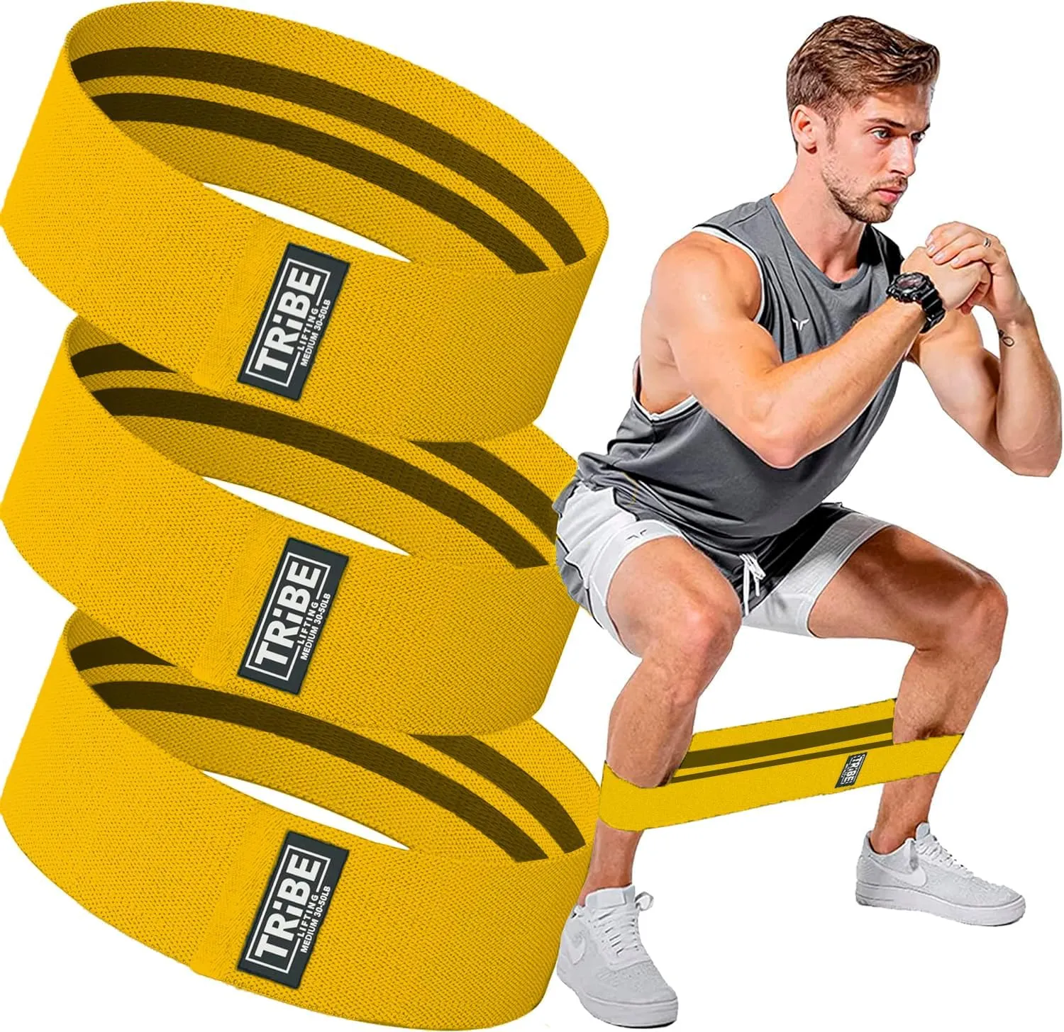 Elastic Fabric Resistance Bands for Legs - Workout