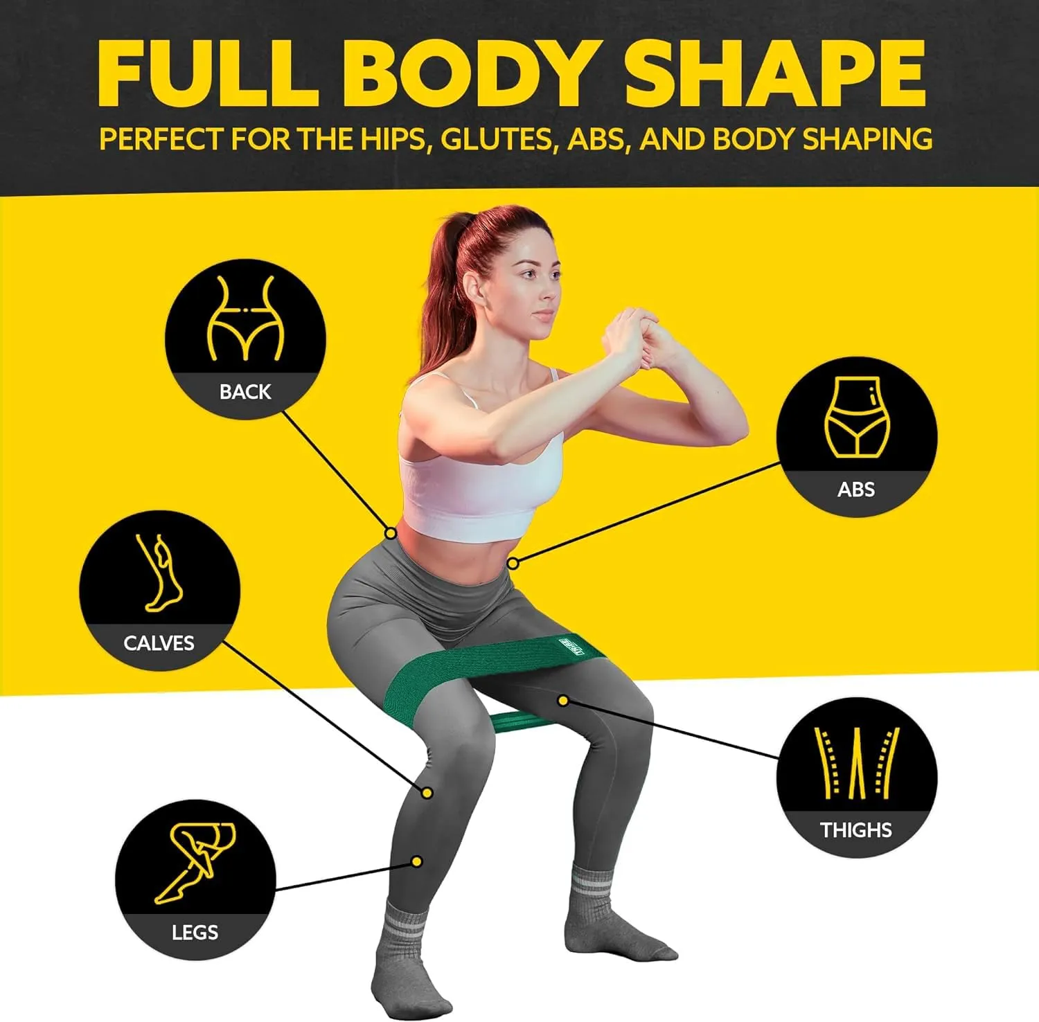 Elastic Fabric Resistance Bands for Legs - Workout