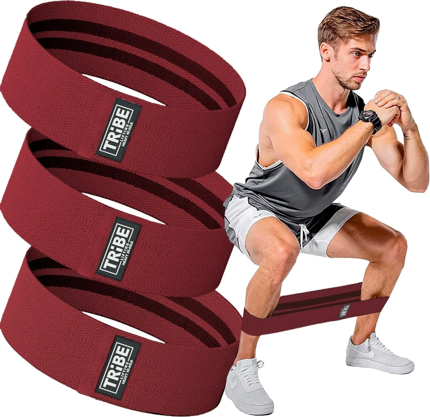 Elastic Fabric Resistance Bands for Legs - Workout