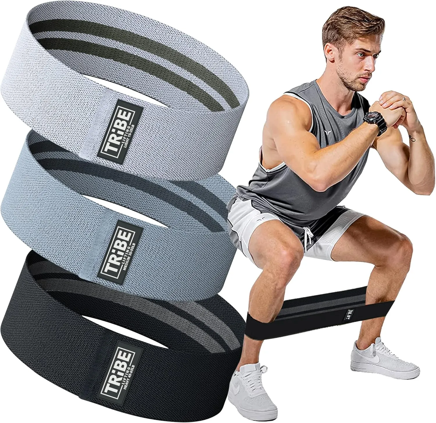 Elastic Fabric Resistance Bands for Legs - Workout