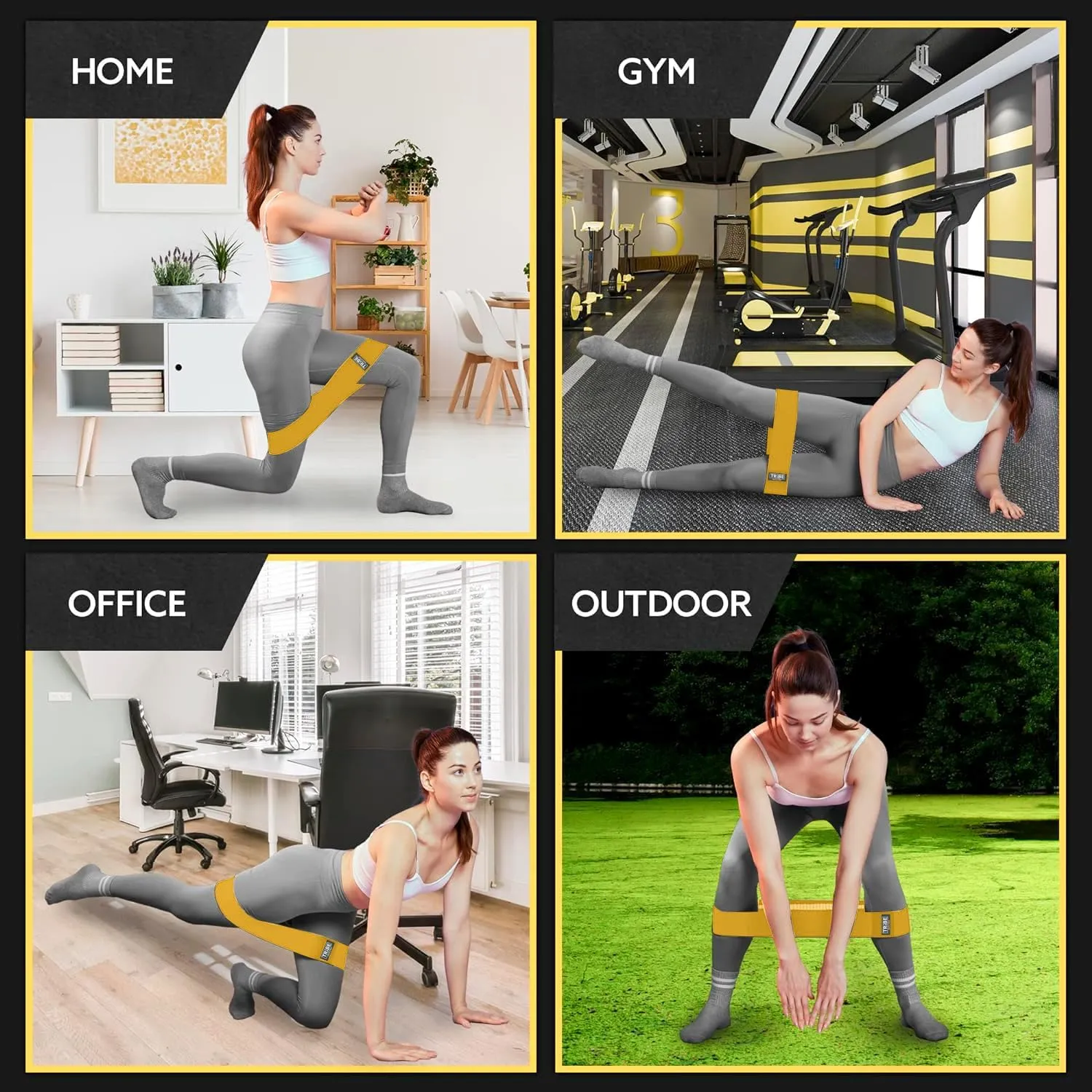Elastic Fabric Resistance Bands for Legs - Workout