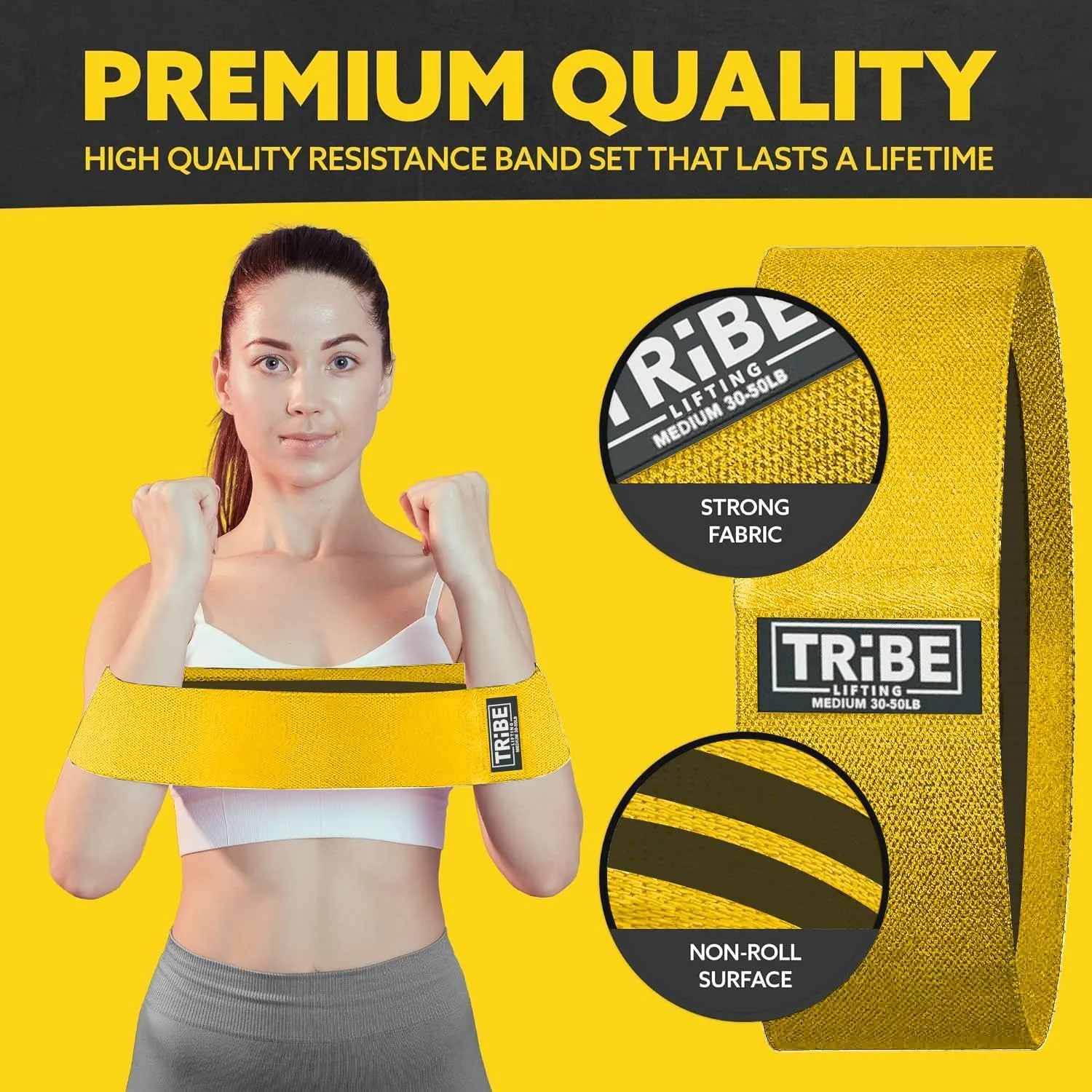 Elastic Fabric Resistance Bands for Legs - Workout
