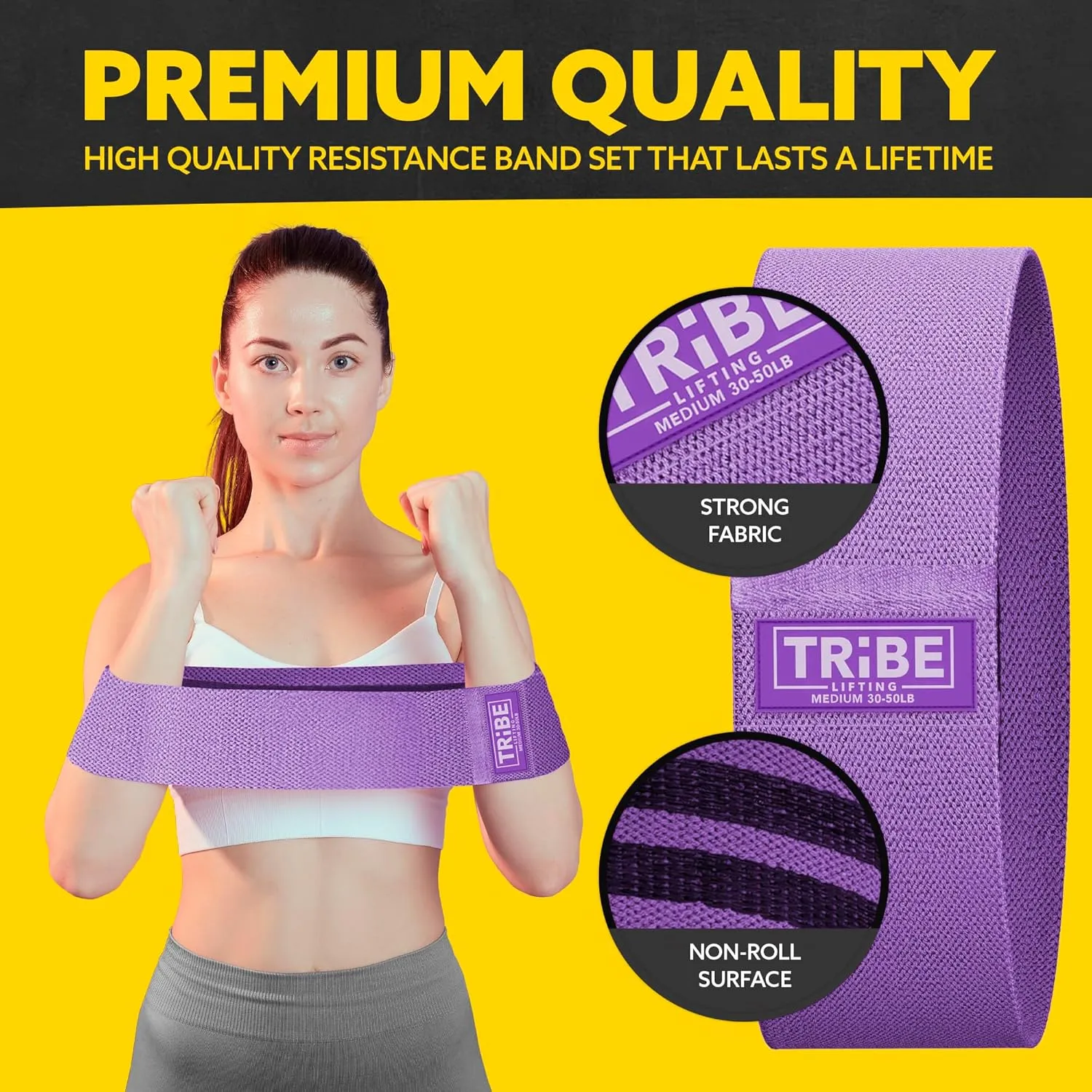Elastic Fabric Resistance Bands for Legs - Workout