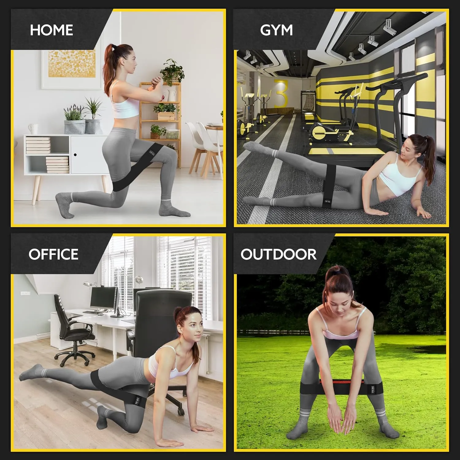 Elastic Fabric Resistance Bands for Legs - Workout