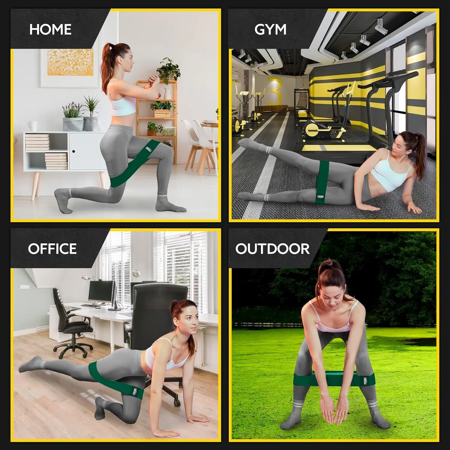 Elastic Fabric Resistance Bands for Legs - Workout