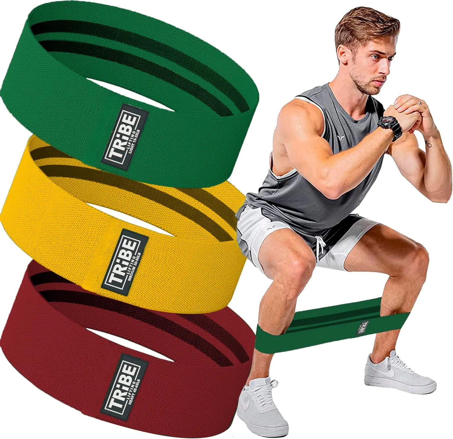 Elastic Fabric Resistance Bands for Legs - Workout