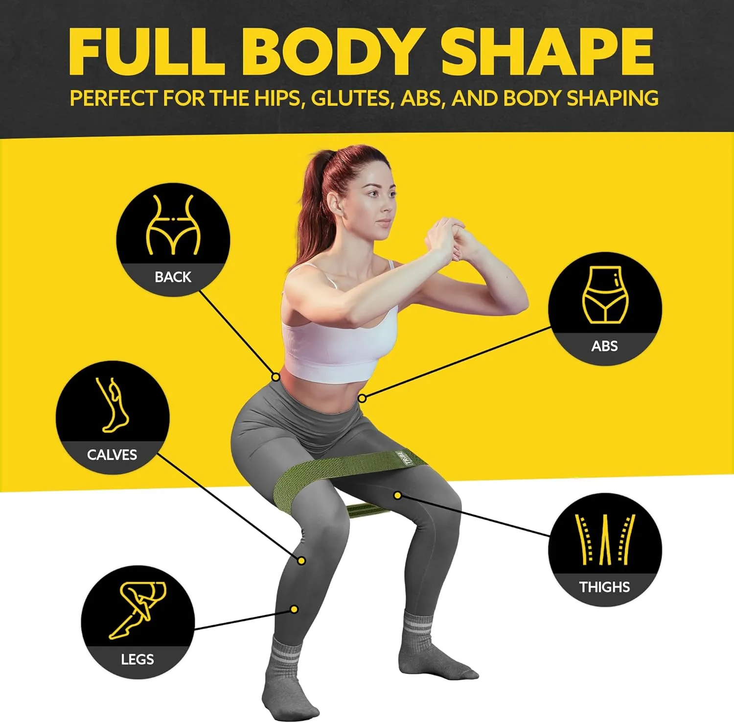 Elastic Fabric Resistance Bands for Legs - Workout