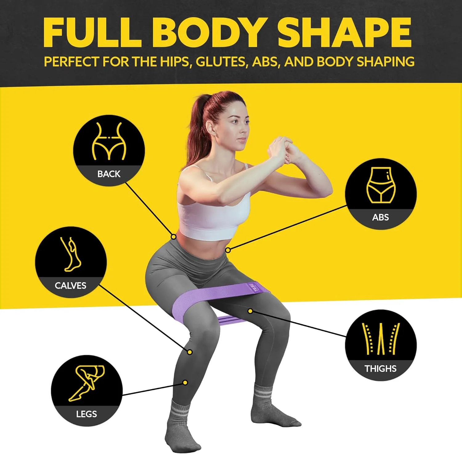 Elastic Fabric Resistance Bands for Legs - Workout