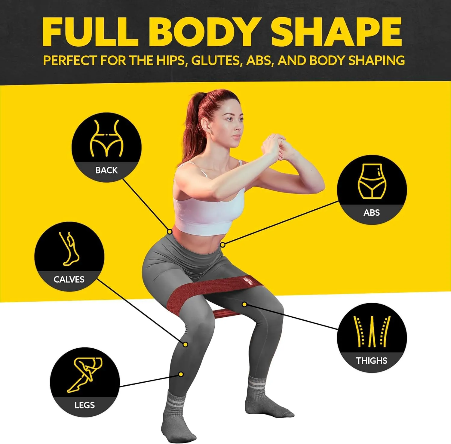 Elastic Fabric Resistance Bands for Legs - Workout