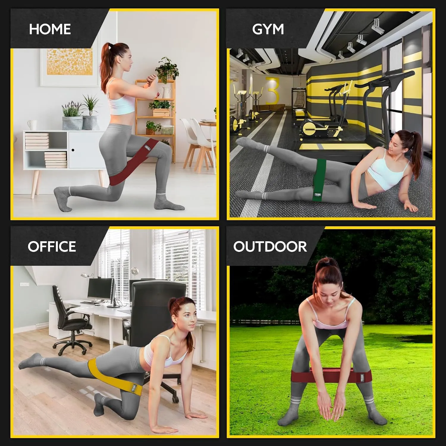 Elastic Fabric Resistance Bands for Legs - Workout