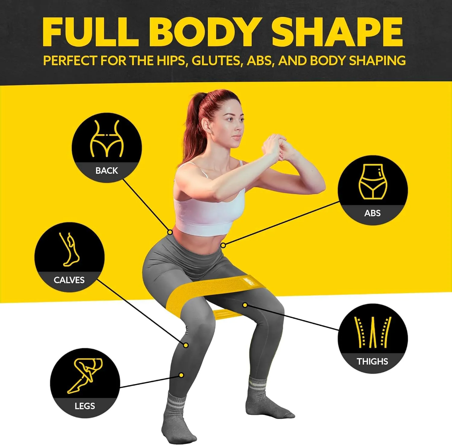 Elastic Fabric Resistance Bands for Legs - Workout