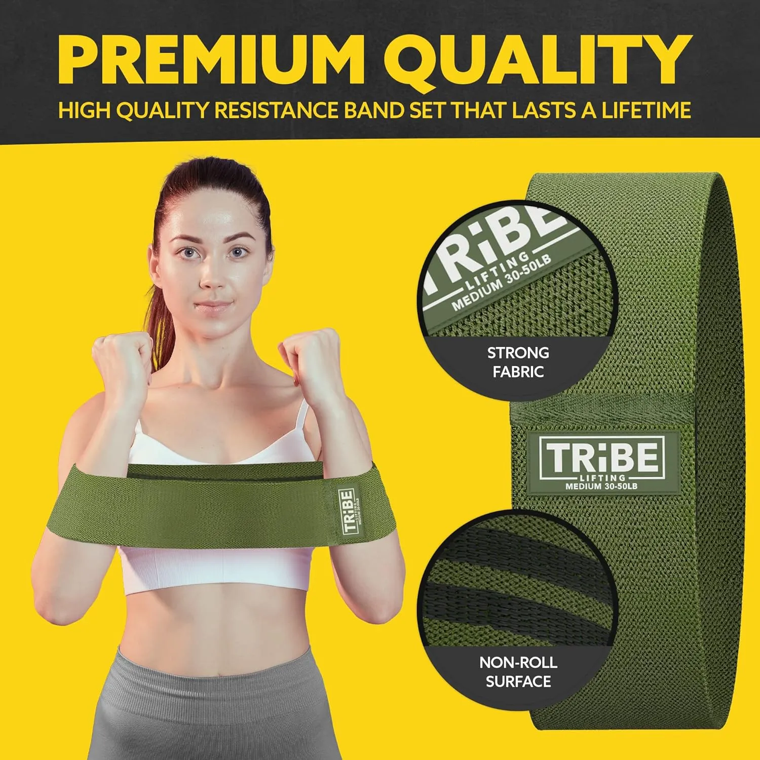 Elastic Fabric Resistance Bands for Legs - Workout