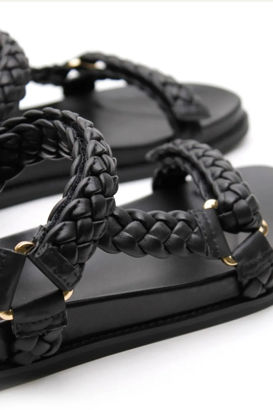 Elke Braided Sandal Black