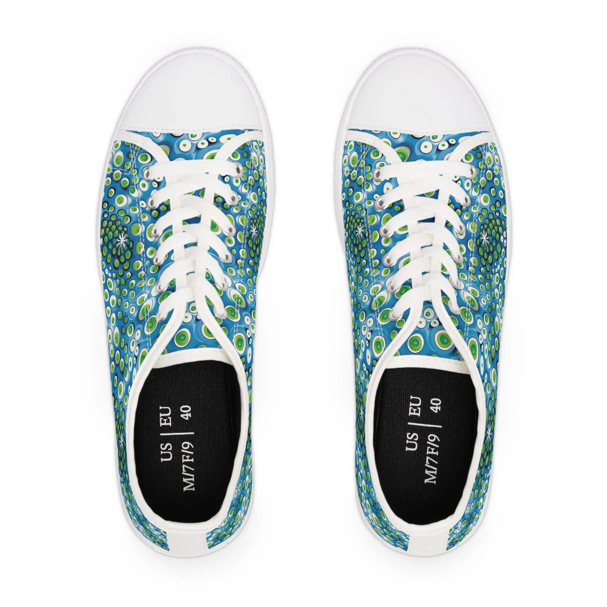 Embryonic Space Pods Ladies' Low Top Sneakers - Explore New Worlds – Where Futuristic Design Meets Bold Imagination!