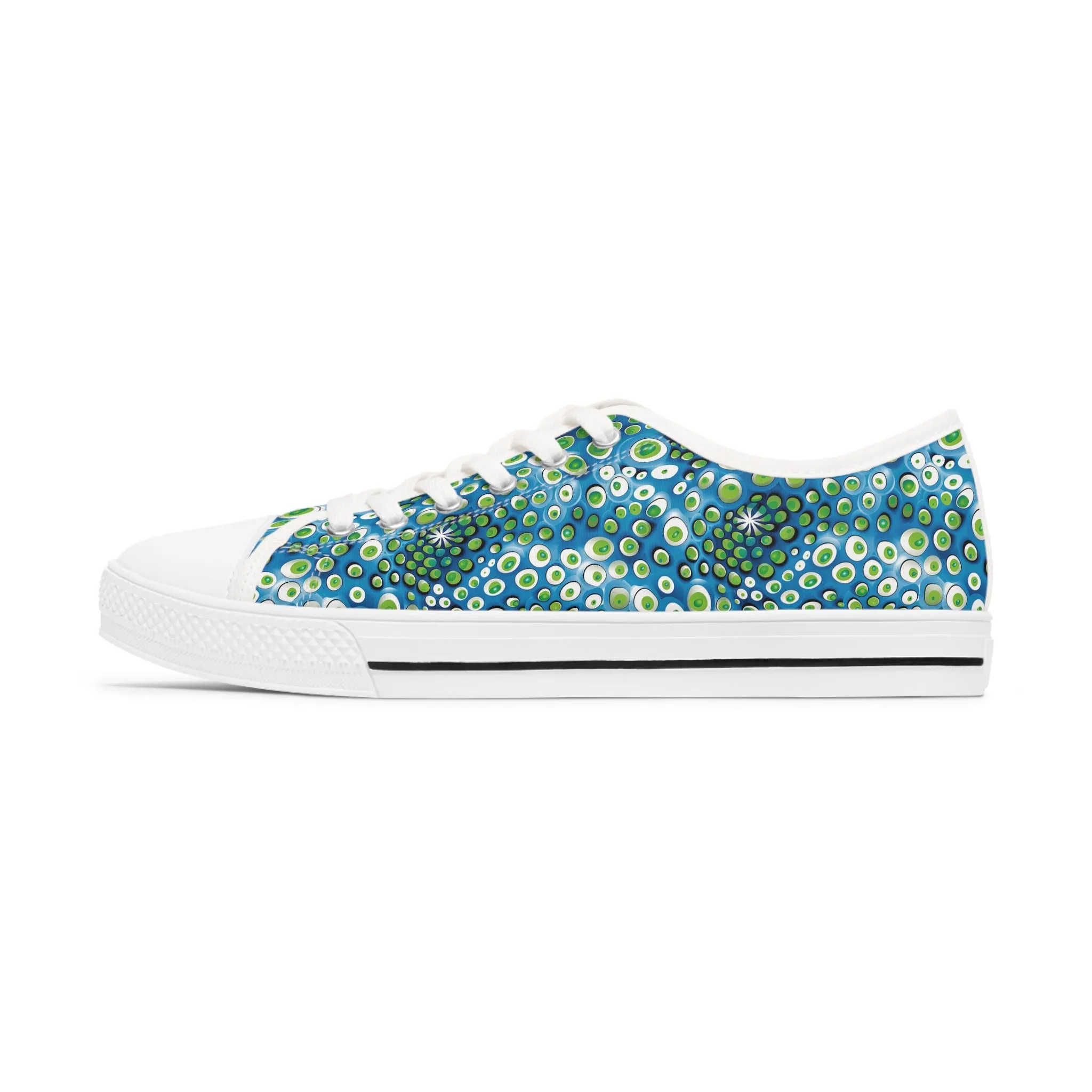 Embryonic Space Pods Ladies' Low Top Sneakers - Explore New Worlds – Where Futuristic Design Meets Bold Imagination!
