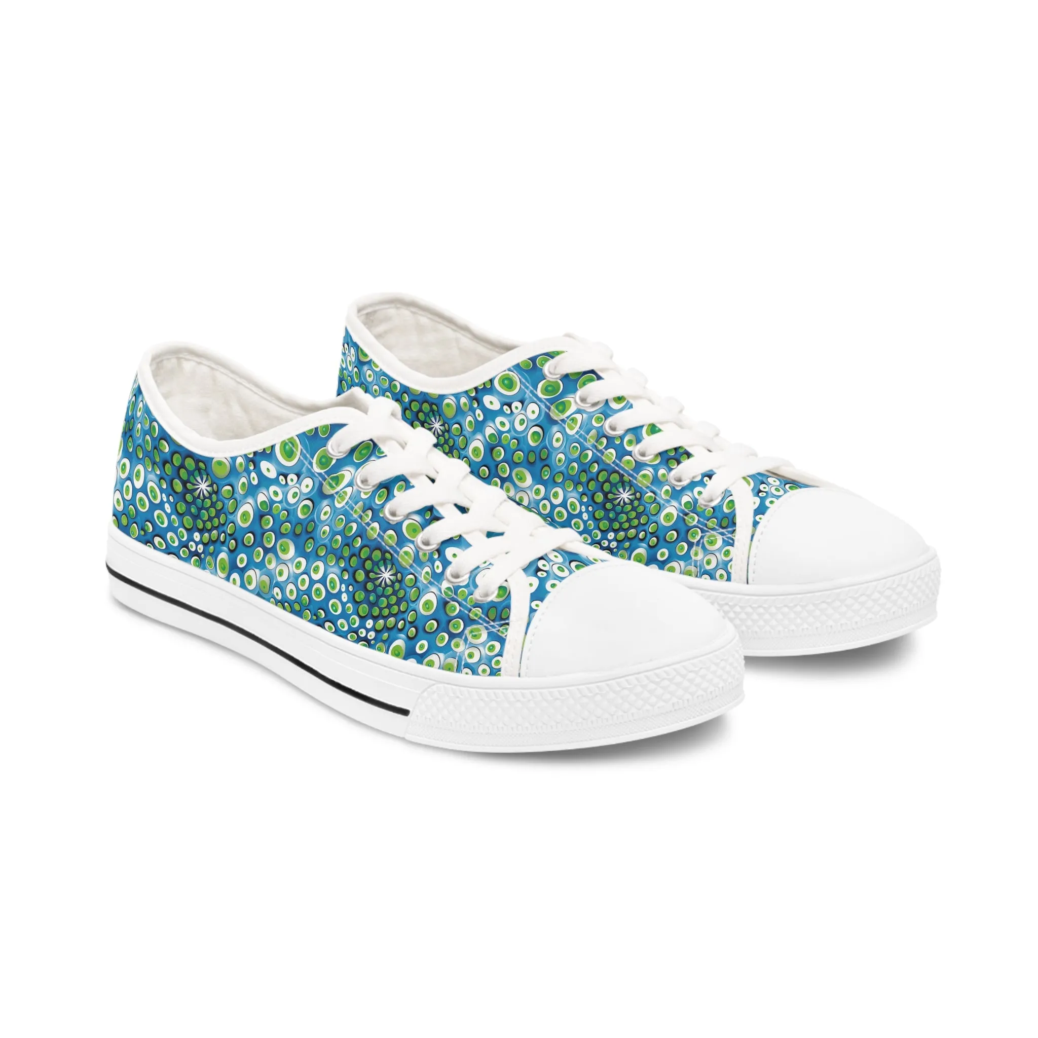 Embryonic Space Pods Ladies' Low Top Sneakers - Explore New Worlds – Where Futuristic Design Meets Bold Imagination!