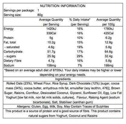 Ems Power Cookie Bars Chocolate Oat Explosion Single Bar