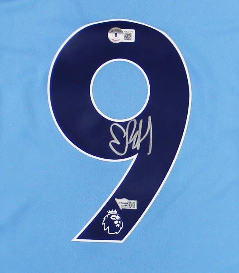 Erling Haaland Signed Manchester City Puma Blue Home Soccer Jersey
