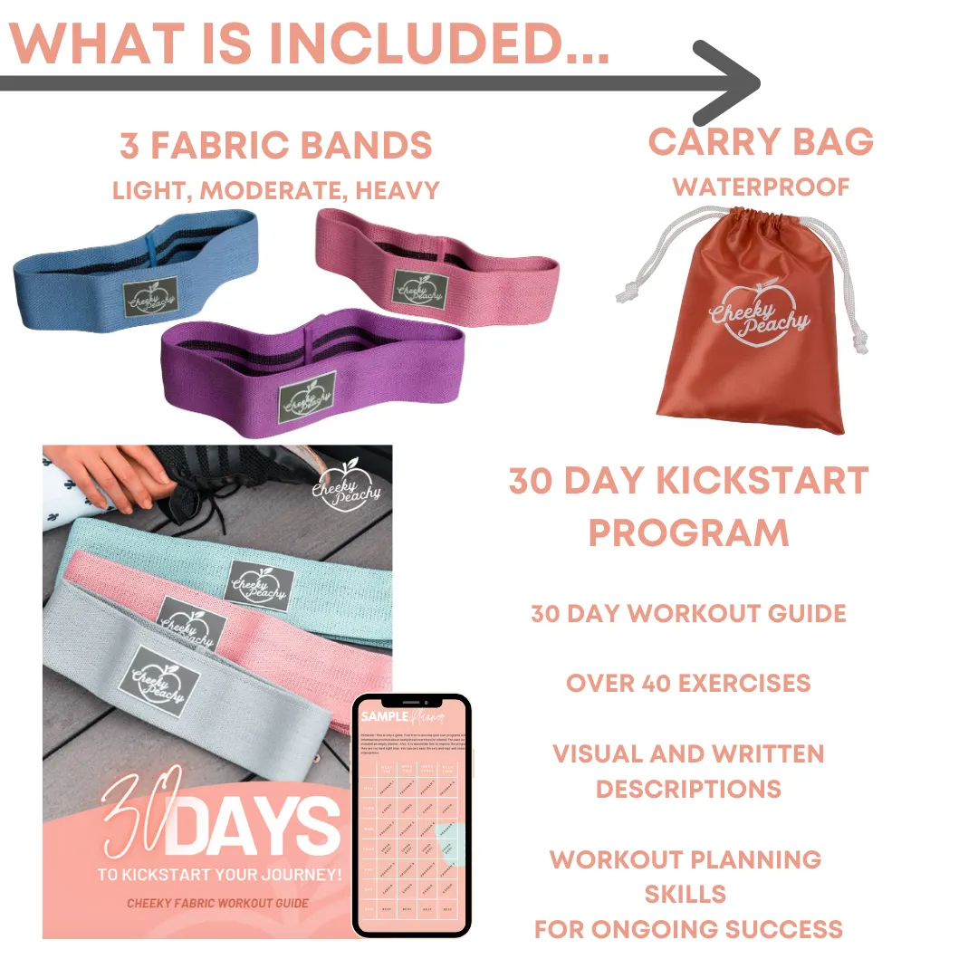 Essential Fabric Resistance Booty Band Bundle (Gym & Home Workouts)   FREE Workout eBook