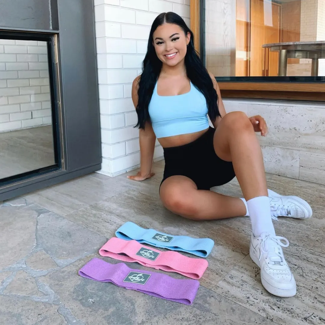 Essential Fabric Resistance Booty Band Bundle (Gym & Home Workouts)   FREE Workout eBook