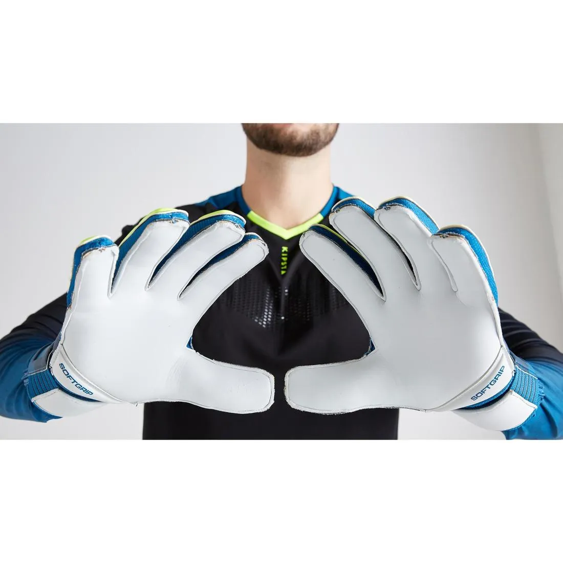 F500 Shielder Kids' Football Goalkeeper Gloves - Blue/Yellow