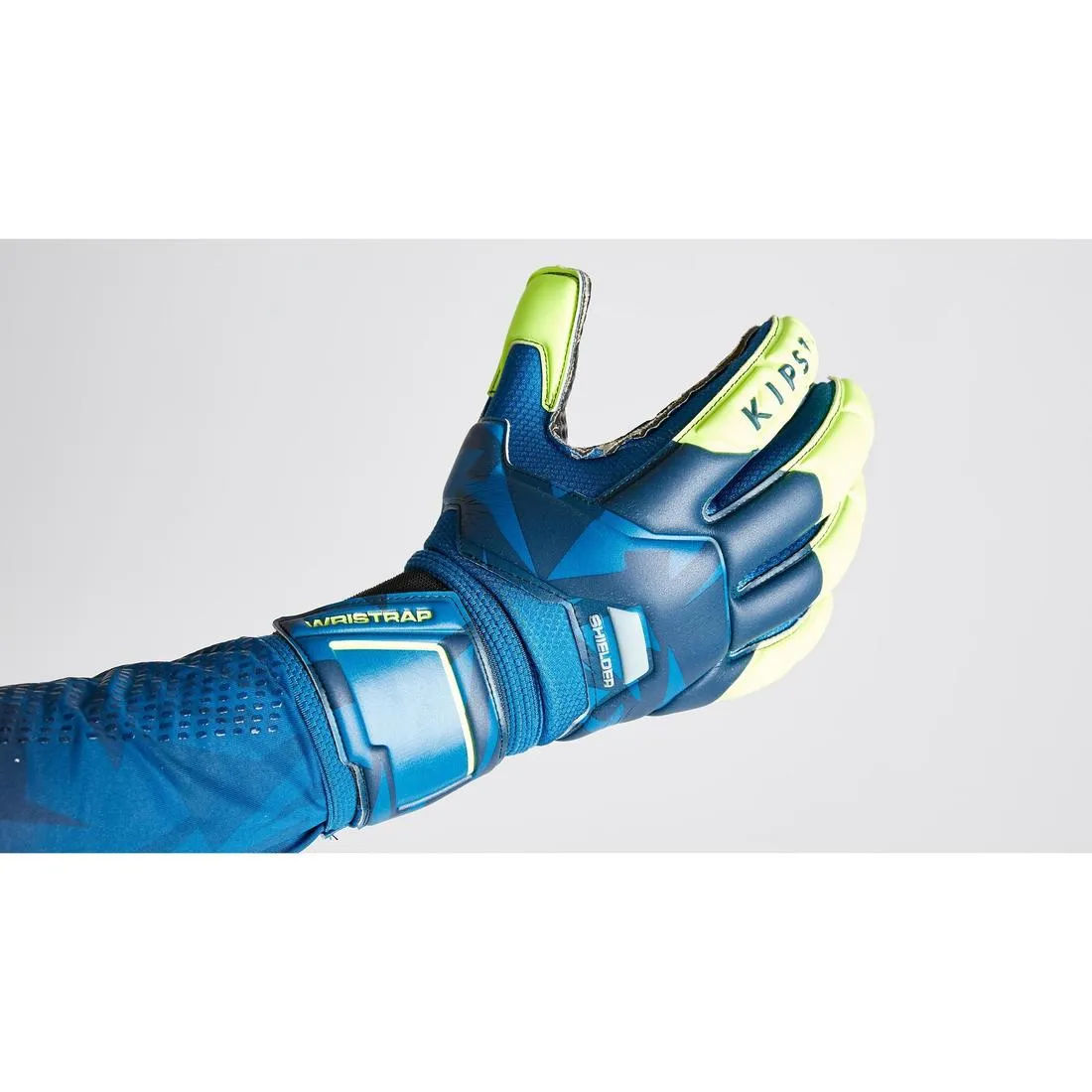 F500 Shielder Kids' Football Goalkeeper Gloves - Blue/Yellow