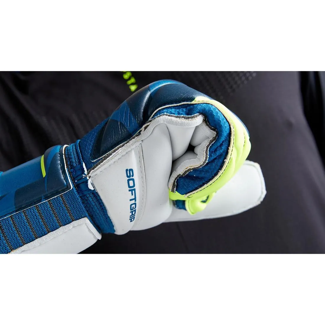 F500 Shielder Kids' Football Goalkeeper Gloves - Blue/Yellow