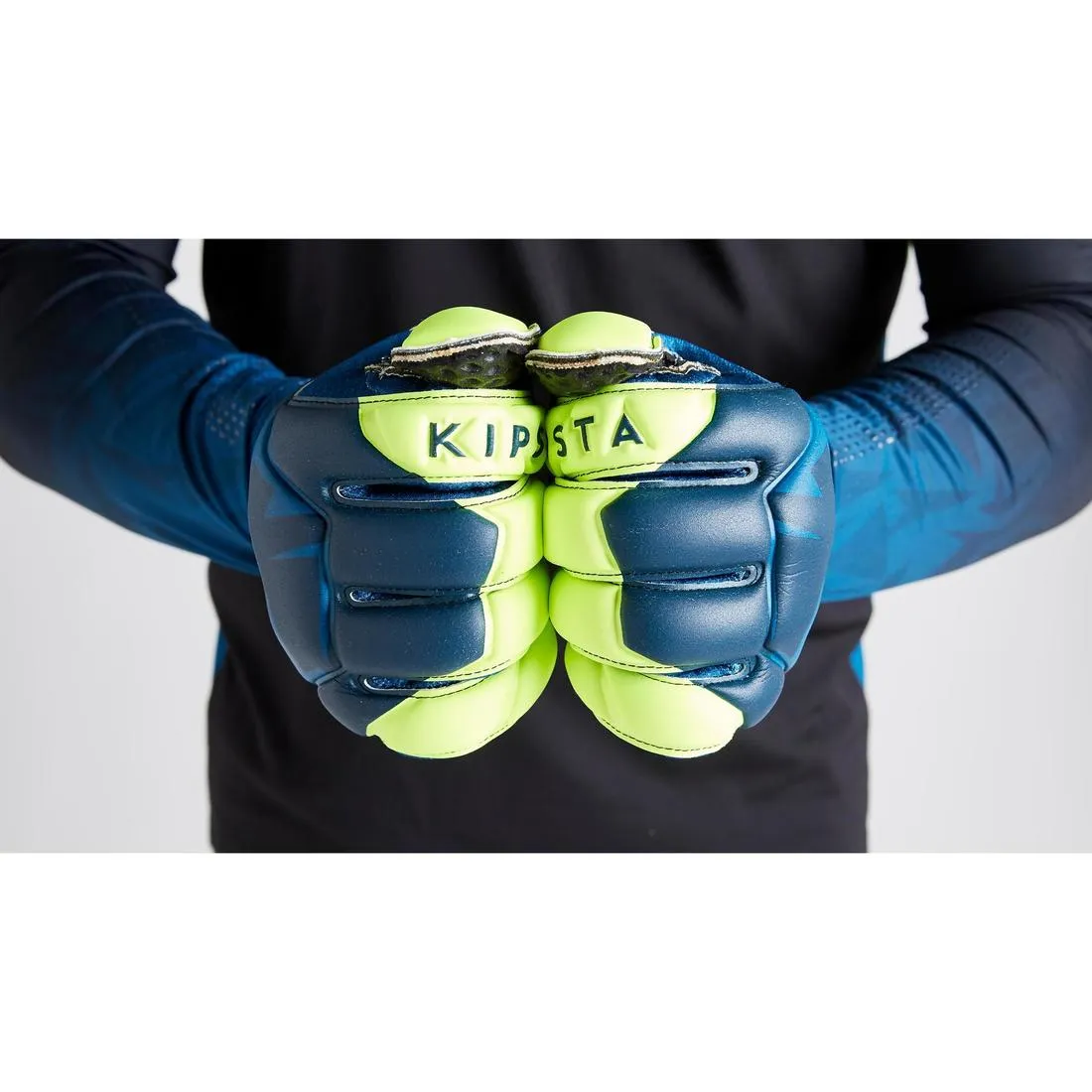 F500 Shielder Kids' Football Goalkeeper Gloves - Blue/Yellow