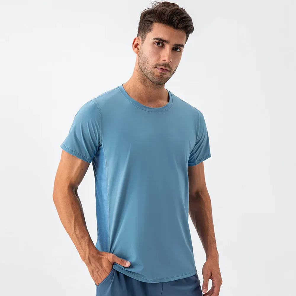 Fanceey Men's Quick-Drying Sports T-shirt - Short Sleeve Mesh Breathable Training Top