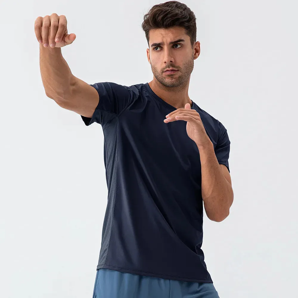 Fanceey Men's Quick-Drying Sports T-shirt - Short Sleeve Mesh Breathable Training Top