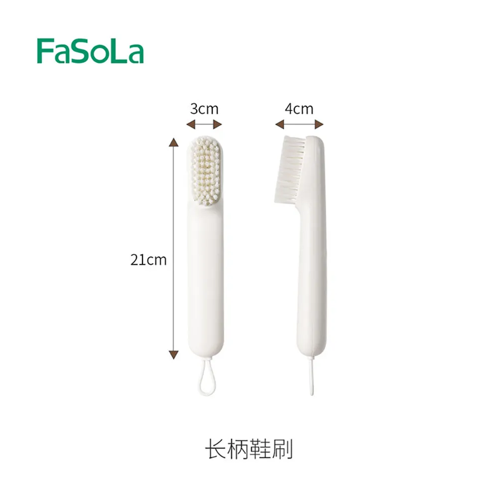 FaSoLa Long Handle Shoe Brush - White