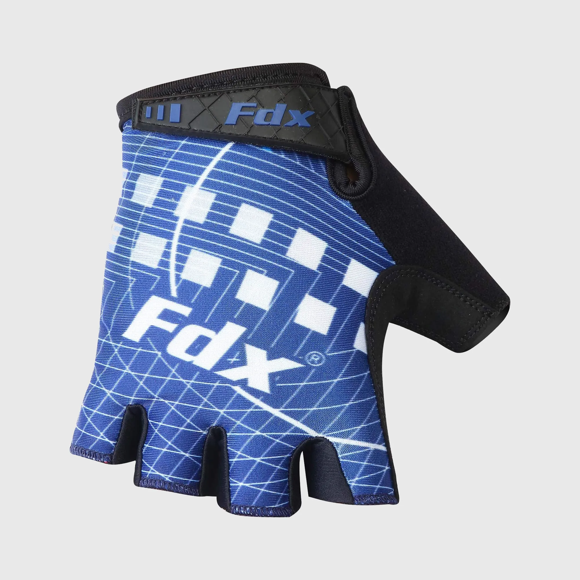 Fdx Classic Ii Navy Blue Gel Padded Short Finger Summer Cycling Gloves