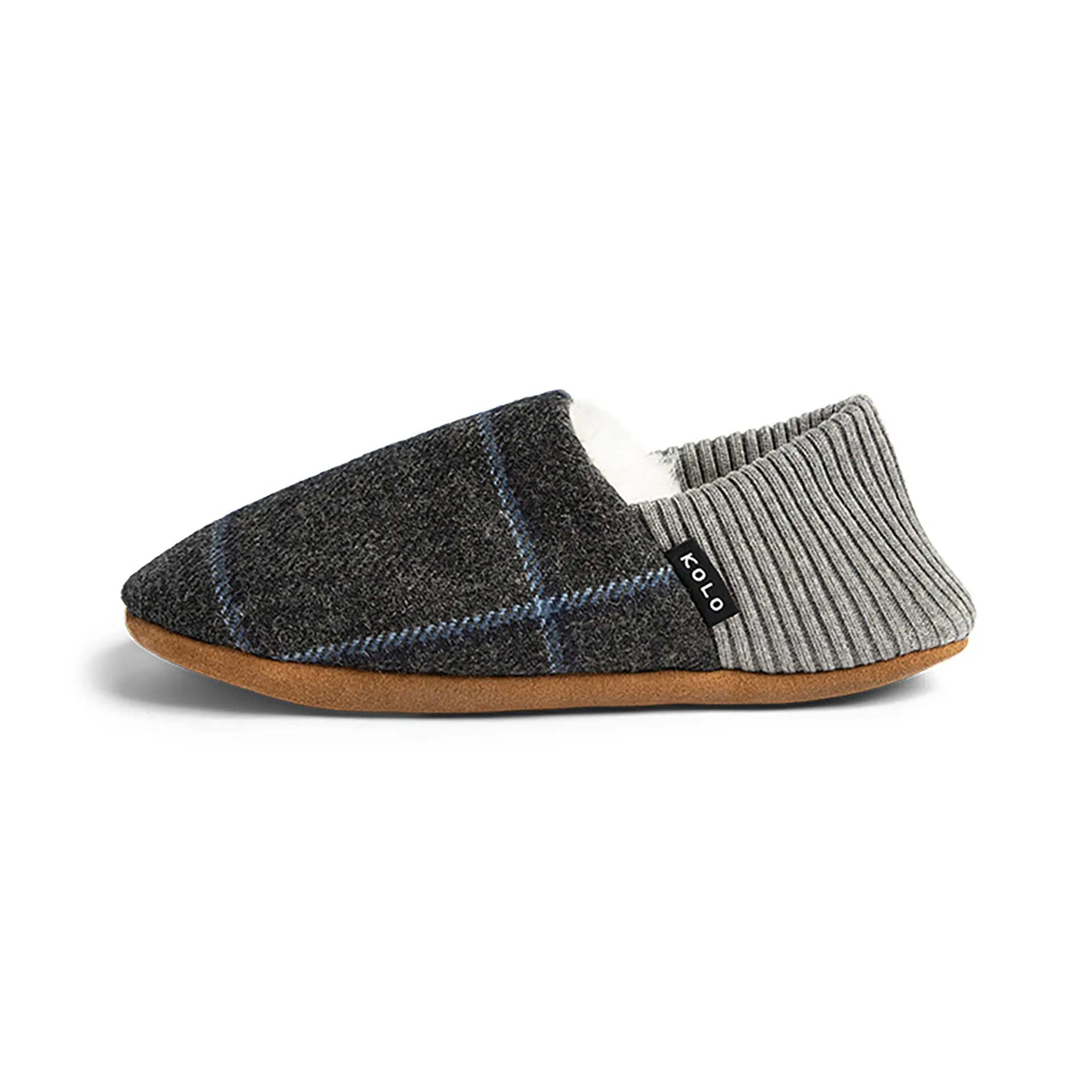 Finn Houndstooth Suede House Shoes