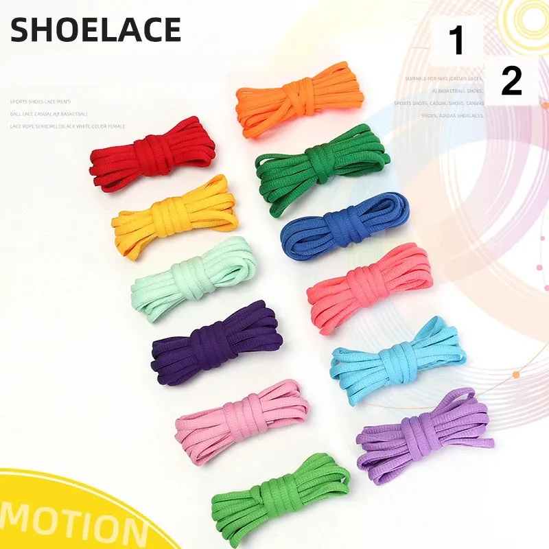 Flat Semicircular Sports Shoelaces for Men and Women - Round Laces in 23 Colors, Suitable for All Shoes