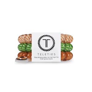Football - Large Spiral Hair Coils, Hair Ties, 3-pack