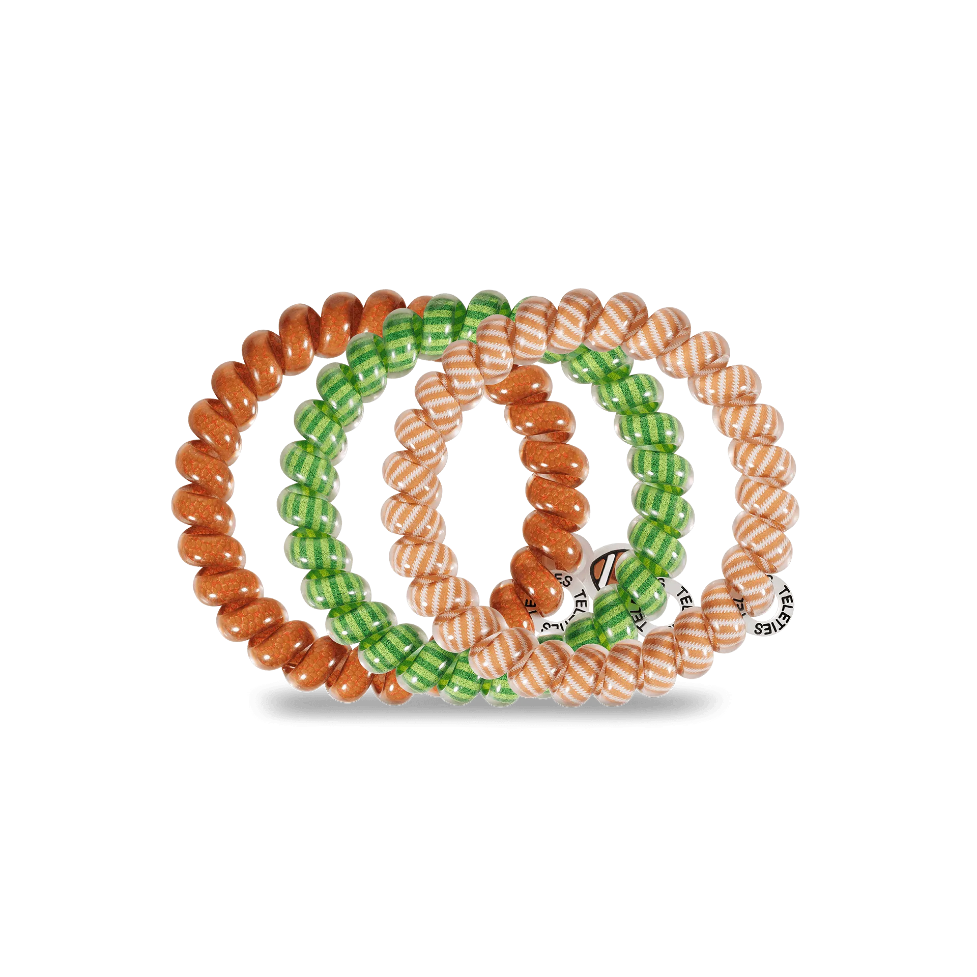Football - Large Spiral Hair Coils, Hair Ties, 3-pack