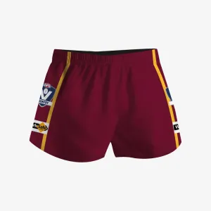 Footy Shorts - Maroon/Gold/Maroon